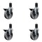 Service Caster 5'' Semi Steel Swivel 1-5/8'' Expanding Stem Caster Set with Brake, 4PK SCC-EX20S515-SSR-PLB-158-4 - alternate 1